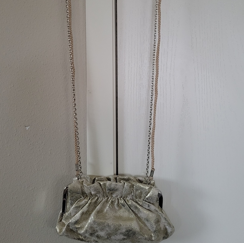 Charming Charlie Gold Clutch & Crossbody Purse - Picture 10 of 10